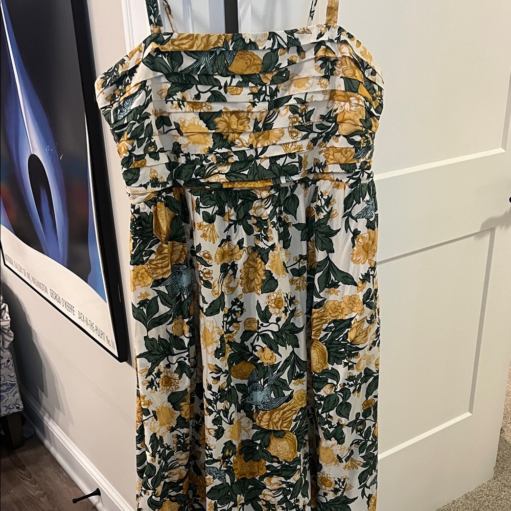 Floral Yellow & Green Sundress